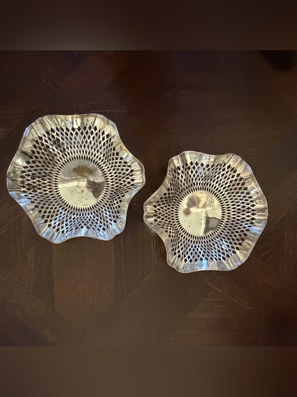 Vintage Apollo Silver Co. Quadruple Plate Openwork Dishes – Set of 2